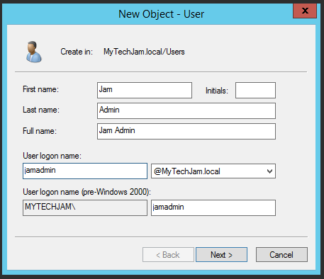 add active directory user step 4