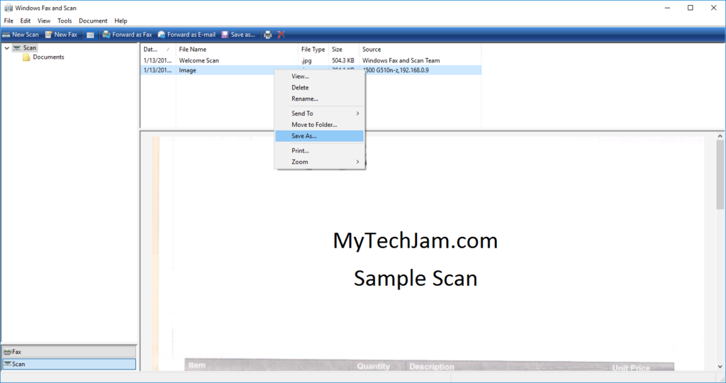 Scan document windows fax and scan step 6