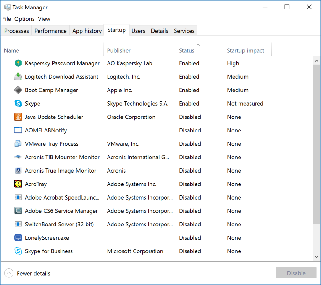 disable windows 10 startup programs step 2