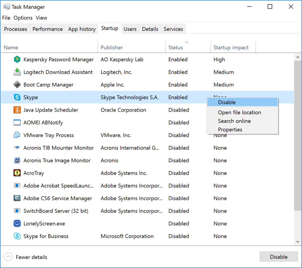 disable windows 10 startup programs step 3