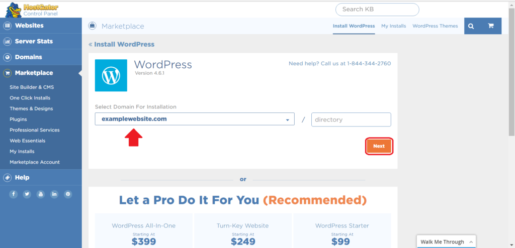 install wordpress hostgator step 2