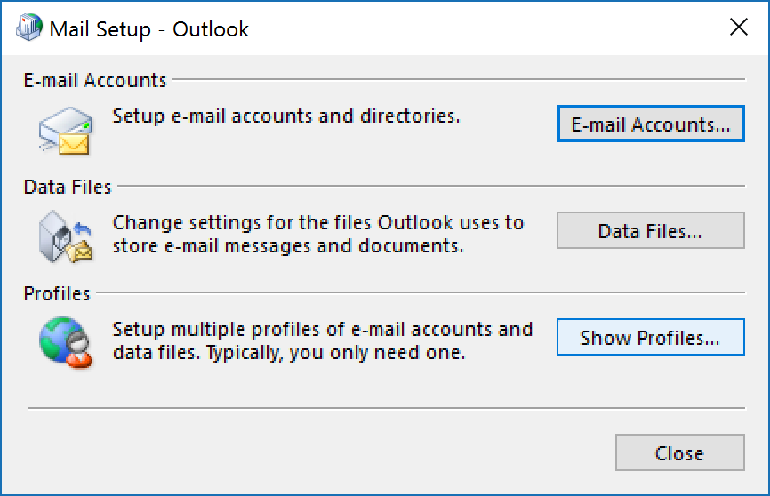 add new outlook profile step 2