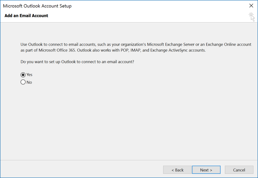 add gmail account outlook step 4