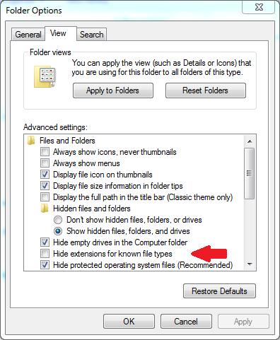 show file extensions windows step 5