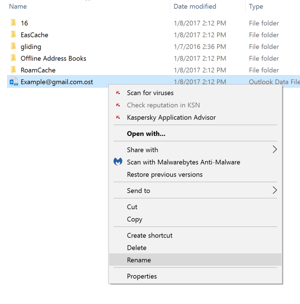 rebuild outlook data file ost step 1