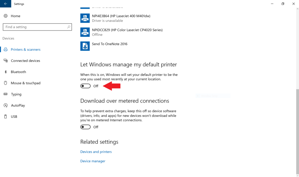 stop windows 10 from changing default printer step 3