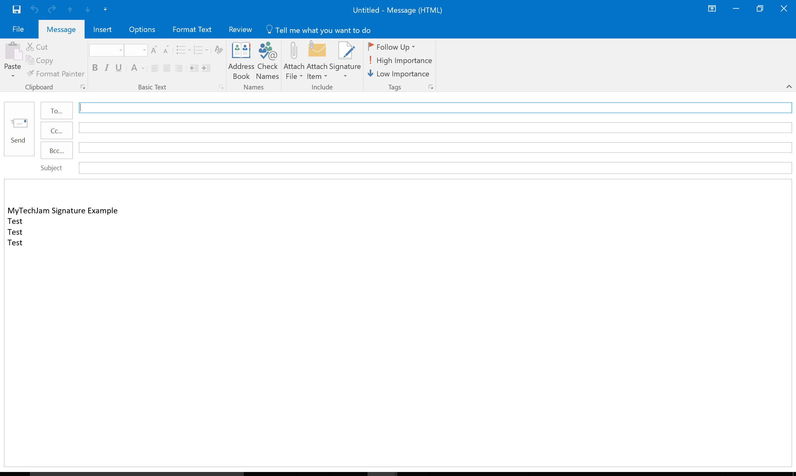 set outlook email signature step 6