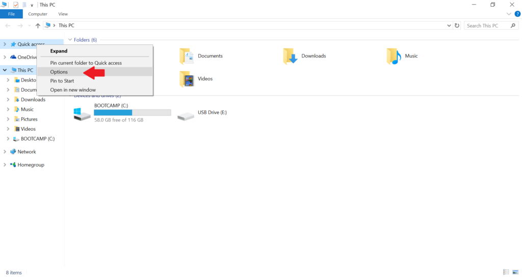 how to disable quick access in file explorer on windows 10 step 1