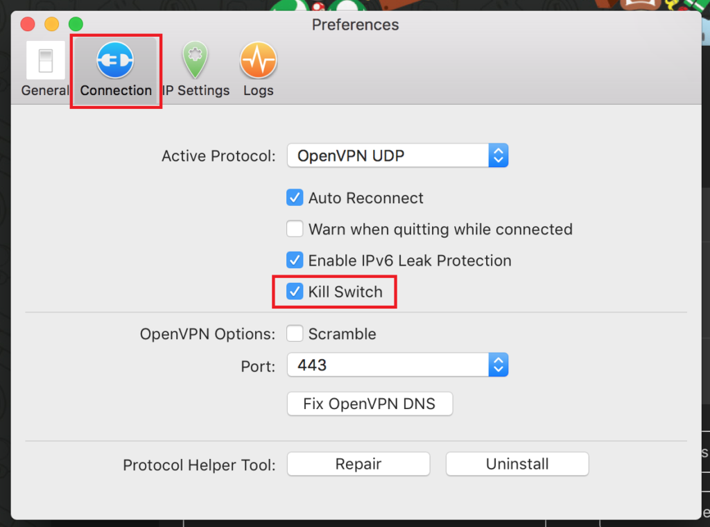 how to enable kill switch ipvanish step 4